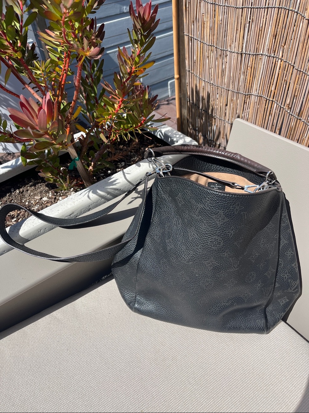 Louis Vuitton Black Pebbled Leather Crossbody Bag